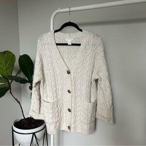 Cream Cable Knit Cardigan